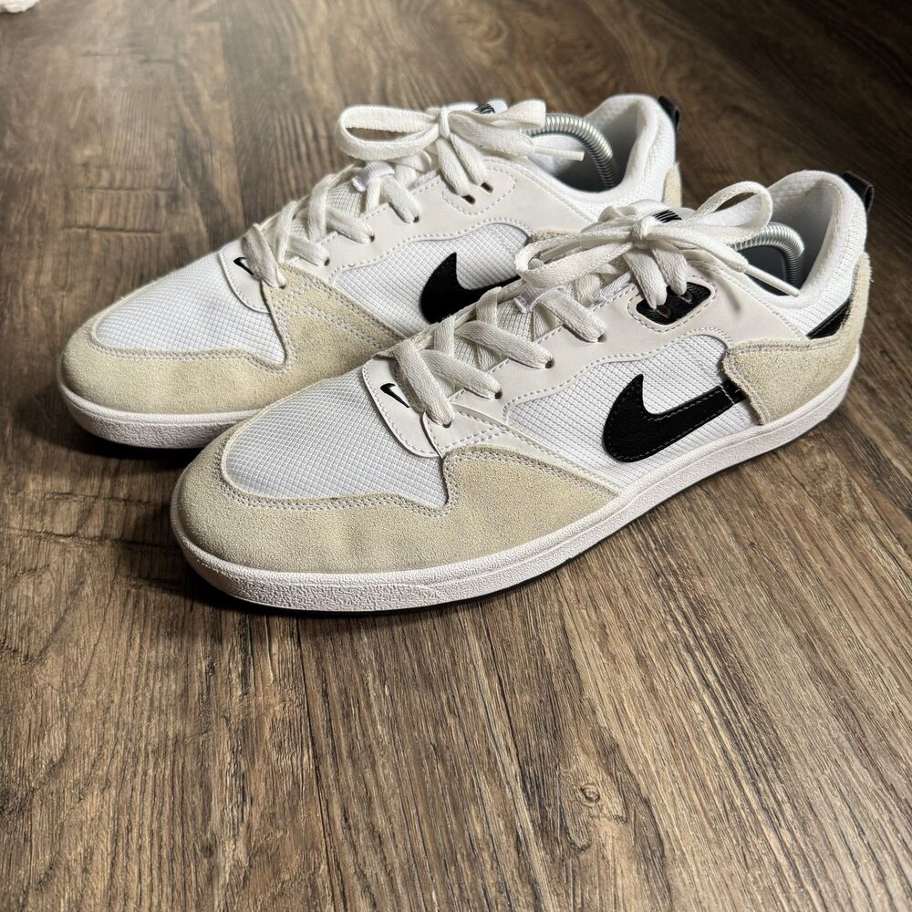 Nike SB Alleyoop Men’s White/Black canvas Fashion skate shoes size 10.5